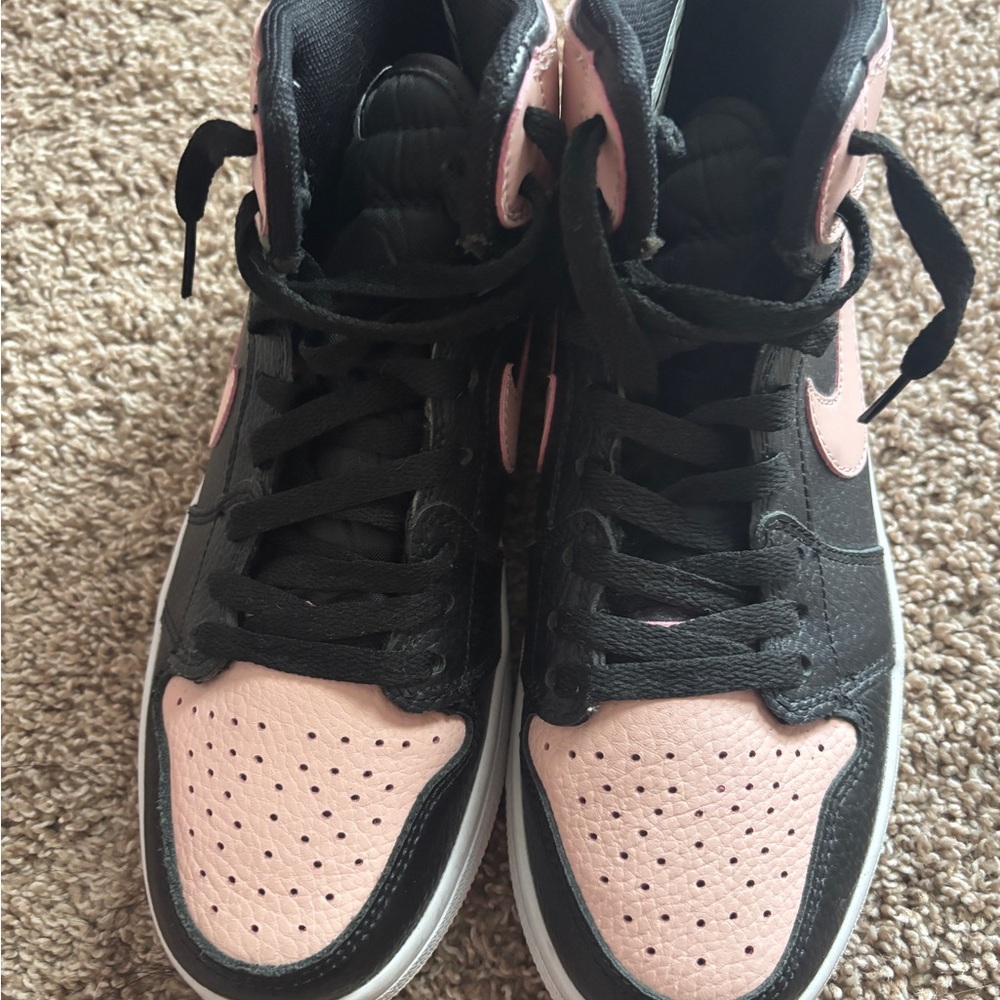 Black and Pink High-Top Sneakers